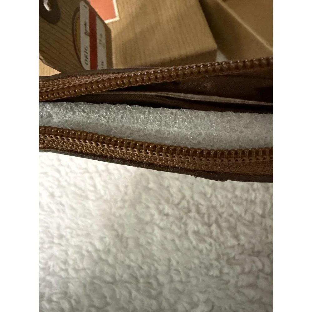 Fossil Maddox Chestnut Pebbled Leather Zip Coin Keyhole NEW NIB Vtg Change Brown